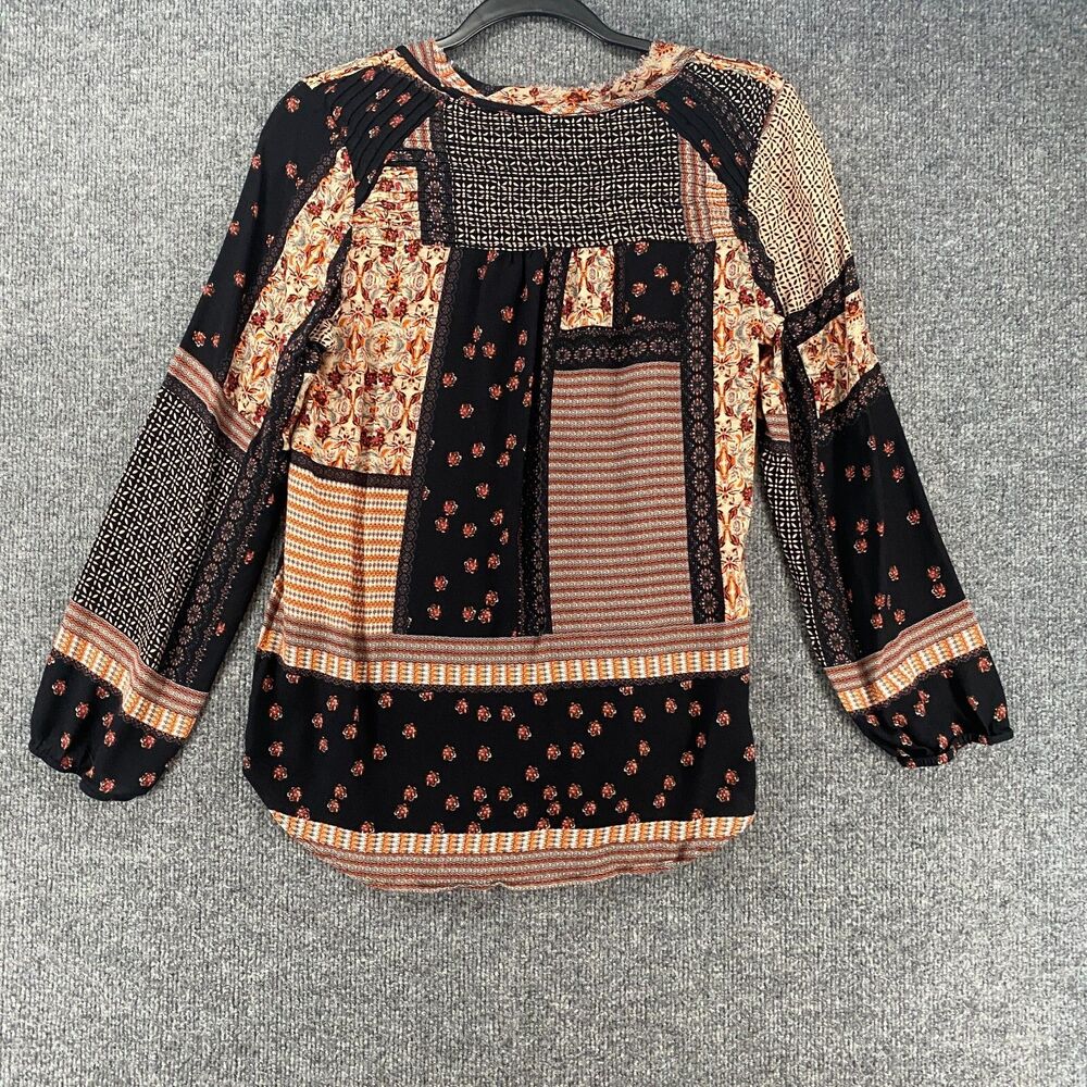 Daniel Rainn Top Size M Patchwork Button Up Boho … - image 4